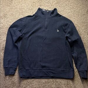 Men's Navy Blue U.S. Polo Assn. Quarter-Zip Sweater
